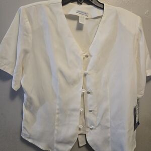 Sag Harbor Ivory Button-Down Blouse